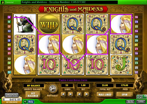 knights and maidens video slot game